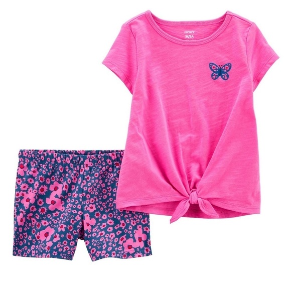 Carter's Baby Girl Shorts & Top 4-pc Set Size 12 Month - Picture 3 of 13